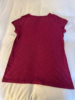 dressbarn Short Sleeve Scoop Neck Tee - Berry Plum